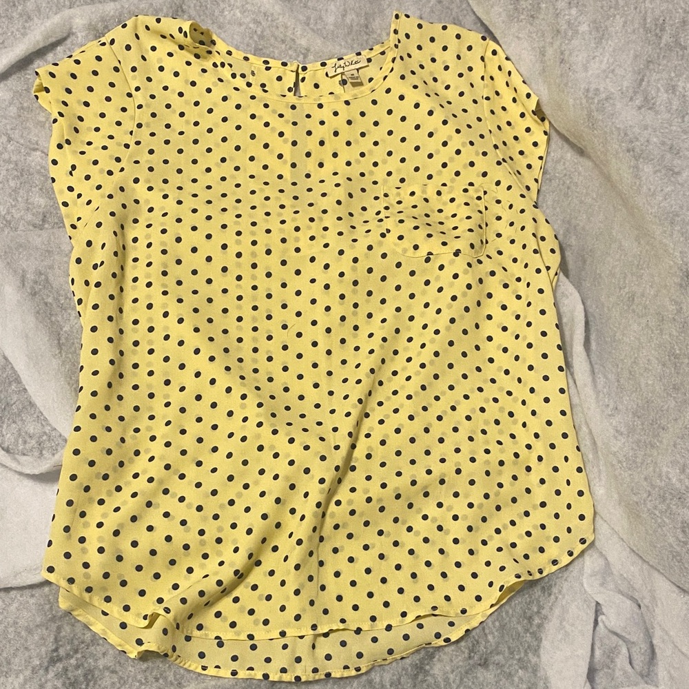 Lily White Yellow Polka Dot Blouse